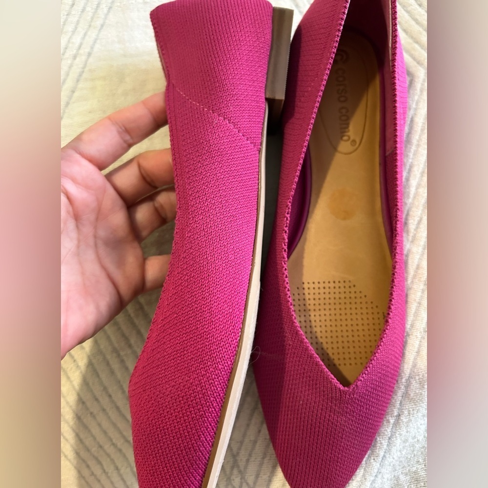 Corso Como Julia Knit Flat Shoes Stretch Leather Insole Pointed Toe Size 8 - Picture 3 of 8